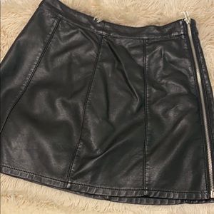 Black leather skirt